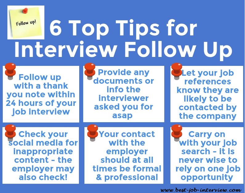 6 Top Tips for Interview Follow Up