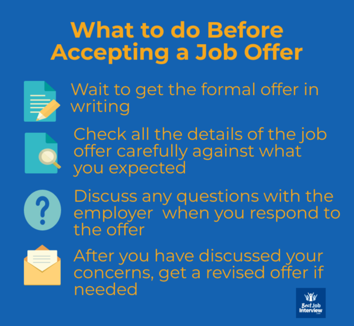 What to do before accepting a job offer - list of steps to take