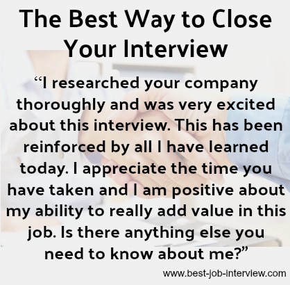 Closing the Interview - what to say and do