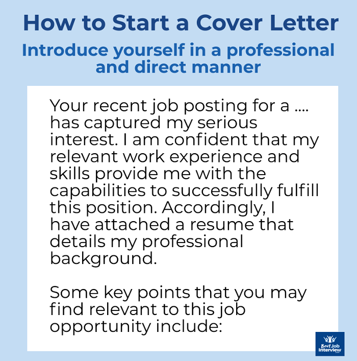 cover letter intro without name