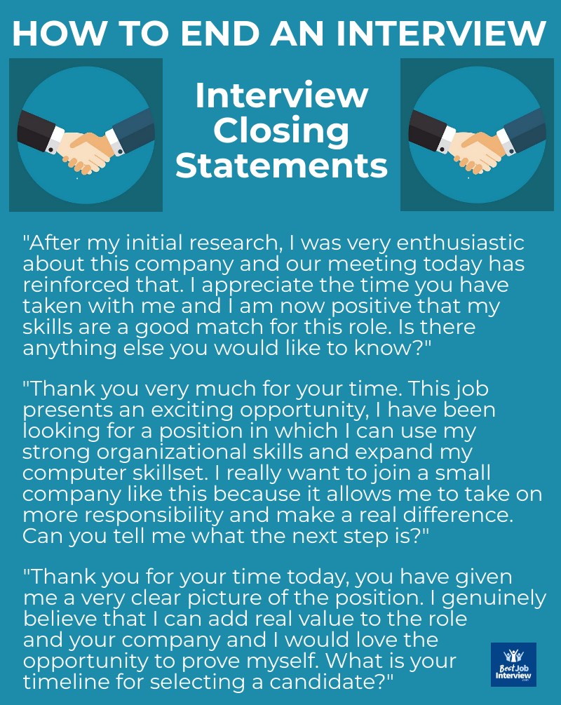 Closing techniques for job interviews