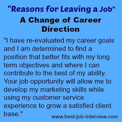 Best reasons for leaving a current job