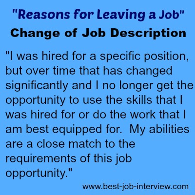 Acceptable reasons for job termination