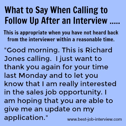Job Interview Follow Up Help