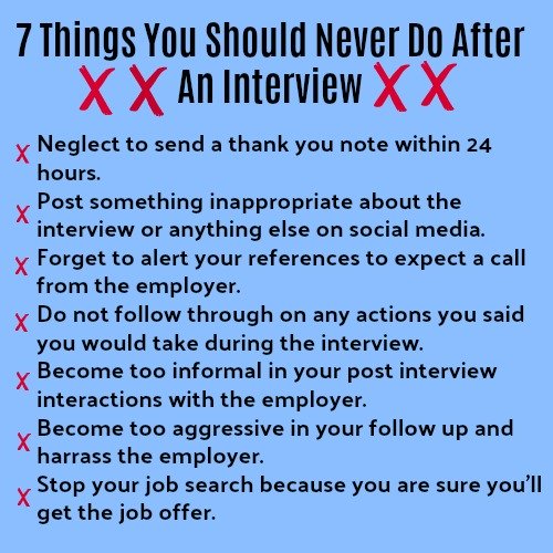 7 Things Not To Do After The Interview