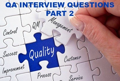 QA conceptual illustration with text "QA Interview Questions Part 2"