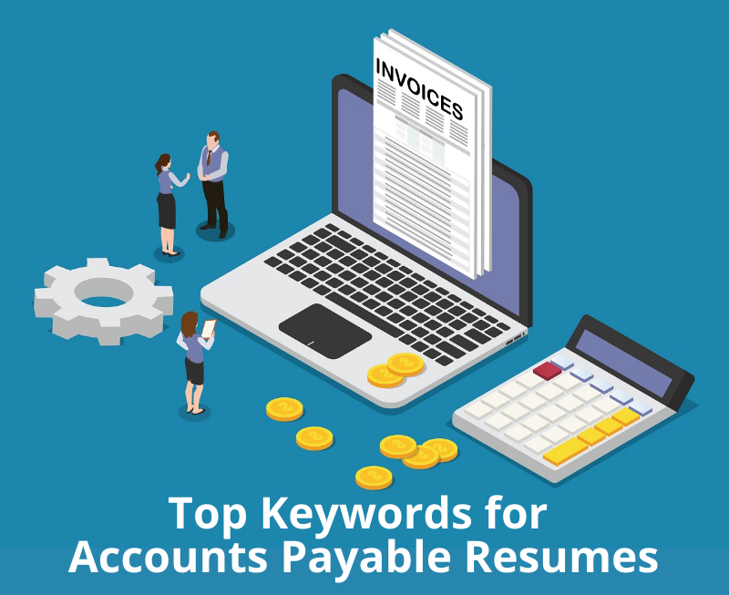 Illustration of accounts payable icons with text