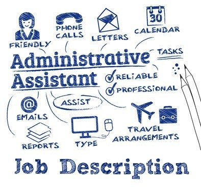 Concept illustration of administrative assistant duties and skills