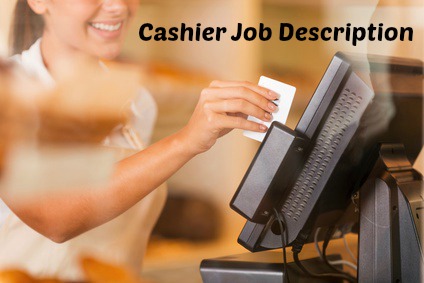 Cashier swiping credit card at till