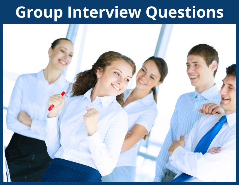 Image of 5 job candidates at group interview