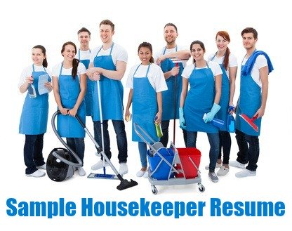 A group of housekeepers with cleaning equipment