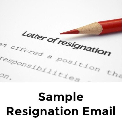 Letter of resignation, red pencil and text 