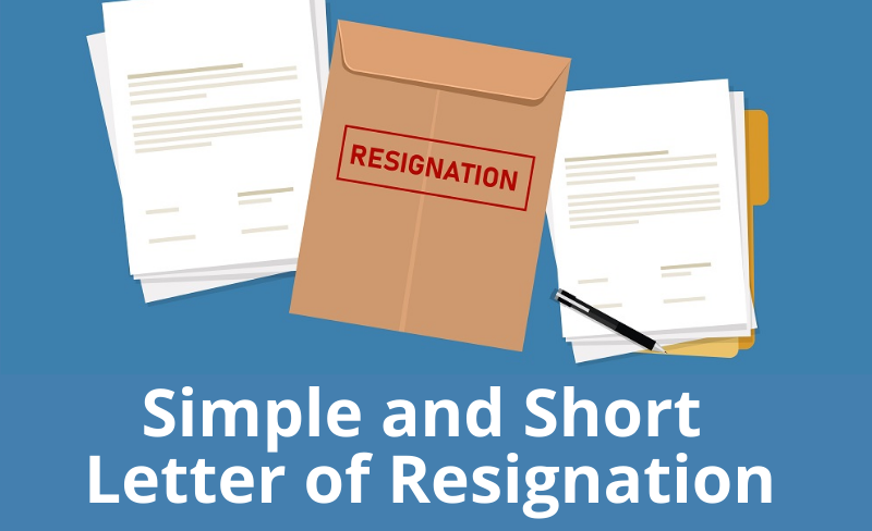 Illustration of resignation letter and envelope