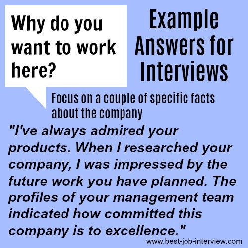 Sample interview answer to "Why do you want to work here?"